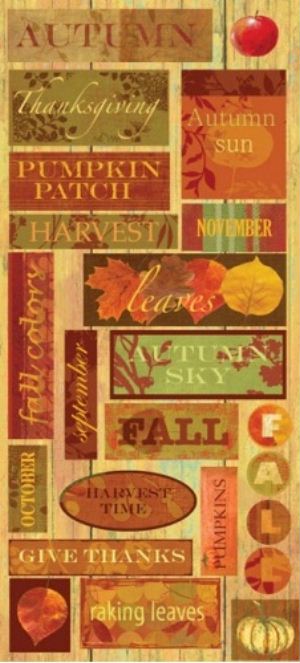 Fall Words Stickers by Sandylion Sticker Designs