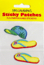 Flip Flops & Hat (Patch) Stickers by Mrs. Grossman's