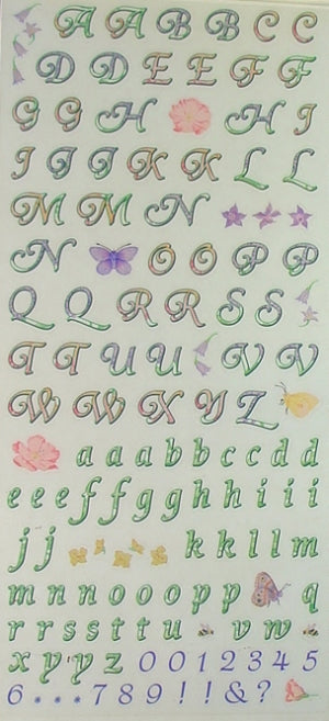 Floral Alphabet Stickers by Sandylion Sticker Designs