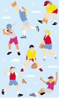 Girls' Softball Stickers by Mrs. Grossman's