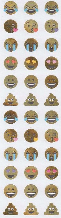 Gold Foil Emojis Stickers by Mrs. Grossman's