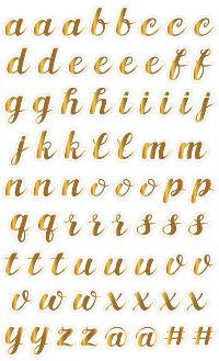 Gold Script Alpha (Refl) Stickers by Mrs. Grossman's