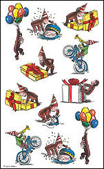 Curious George Happy Birthday Stickers by Mrs. Grossman's