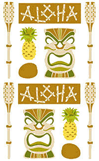 Hawaiian Tiki (Papier) Stickers by Mrs. Grossman's