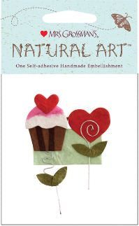Heart Cupcake (3D Natural Art) Stickers by Mrs. Grossman's