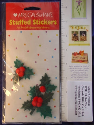 Holly (Stuffed) Stickers by Mrs. Grossman's
