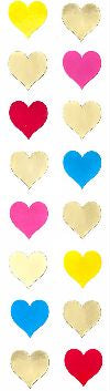 Multi Gold Hearts Small (Refl) Stickers by Mrs. Grossman's