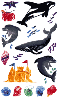 Ocean Life Stickers by Mrs. Grossman's