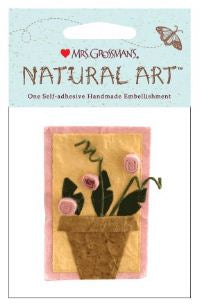 Pink Roses In Pot (3D Natural Art) Stickers by Mrs. Grossman's