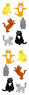 Playful Cats Stickers by Mrs. Grossman's