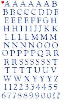 Blue Classical Alphabet (Refl) Stickers by Mrs. Grossman's