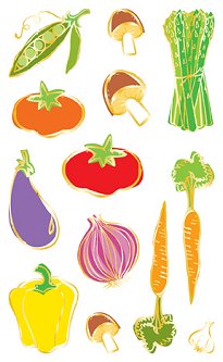 Vegetables (Refl) Stickers by Mrs. Grossman's