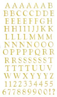 Gold Classical Alphabet (Refl) Stickers by Mrs. Grossman's