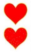 Red & Gold Hearts (Refl) Stickers by Mrs. Grossman's