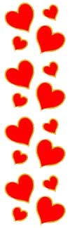 Small Red & Gold Hearts (Refl) Stickers by Mrs. Grossman's