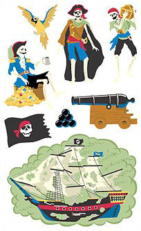 Skeleton Pirates Stickers by Mrs. Grossman's