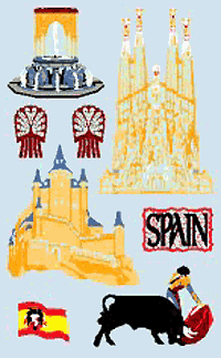 Spain Stickers by Mrs. Grossman's