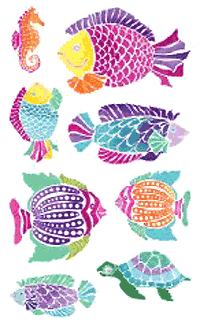 Tropical Fish Stickers by Mrs. Grossman's