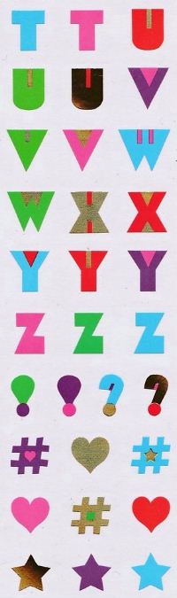 Alphabet T to Z Chic Stickers by Mrs. Grossman's