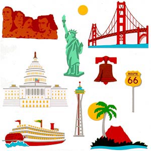 U. S. Landmarks Stickers by Mrs. Grossman's