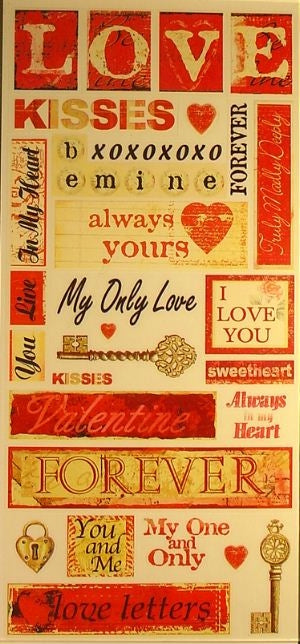 Valentine Words Stickers by Sandylion Sticker Designs