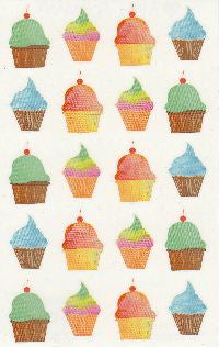 Watercolor Cupcakes Stickers by Mrs. Grossman's