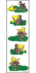 Curious George Yellow Hat Stickers by Mrs. Grossman's